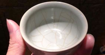 奉华汝瓷天青开片圆口杯